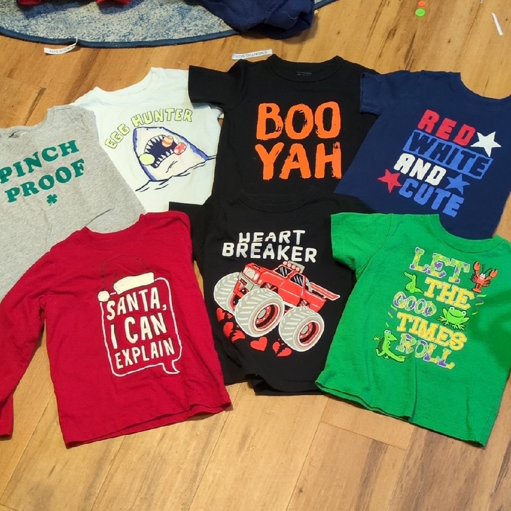 Carter's 4T Boys Holiday Seasonal Shirt Lot Bundle. Valentine's Easter Christmas